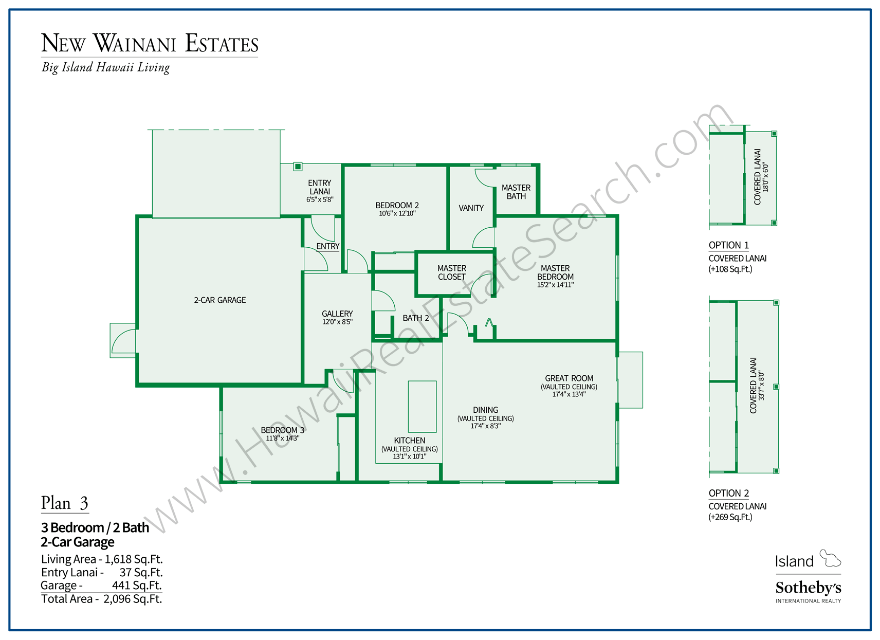 New Wainani Estates Floor Plan